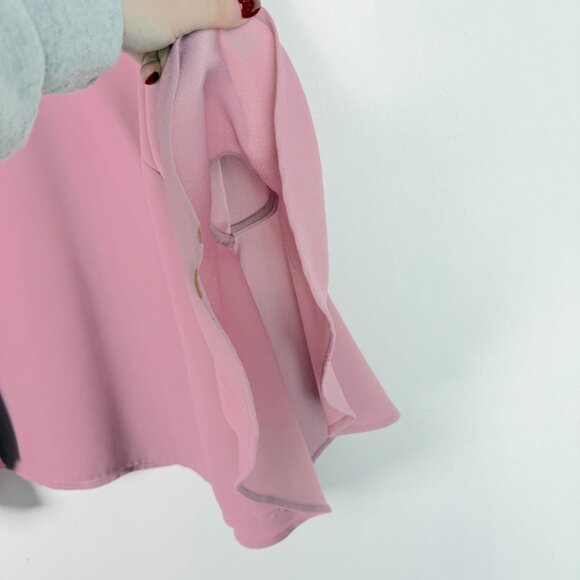 Ted Baker Juula Waterfall Sleeve Crepe Top In Dusky Pink Ted Size 4 US Size 10 - Picture 6 of 15